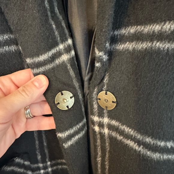 Rylee + Cru Women’s plaid Coat black white XS - Picture 5 of 7